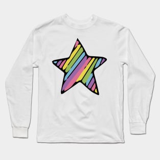 Glam Rock BABY Bright Pastel and Black Stars Long Sleeve T-Shirt